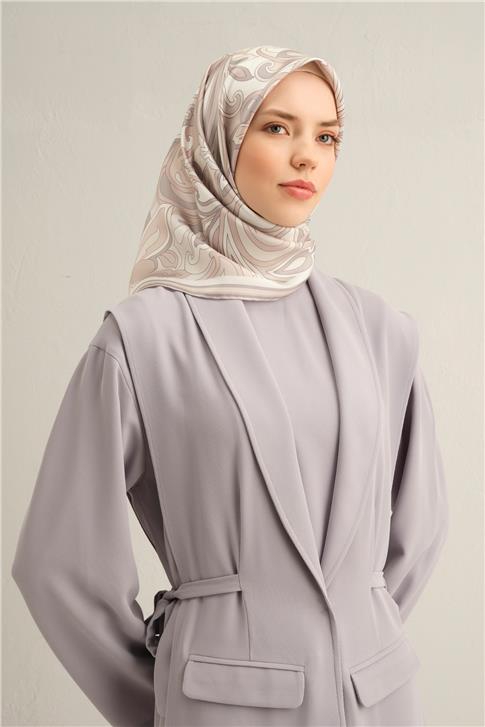 Armine Etnik Desenli Saf İpek Twill Eşarp 9323D 82