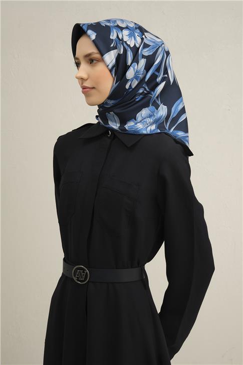 Armine Çiçek Desenli Saf İpek Sura Eşarp 9324D 51