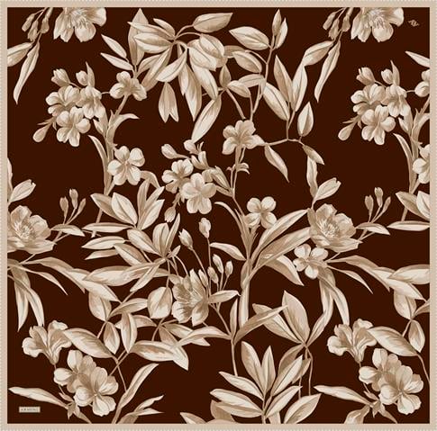 Armine Çiçek Desenli Saf İpek Sura Eşarp 9324D 52