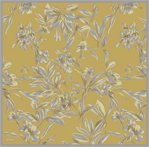 Armine Çiçek Desenli Saf İpek Twill Eşarp 9324D 04
