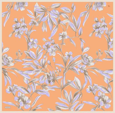 Armine Çiçek Desenli Saf İpek Twill Eşarp 9324D 33