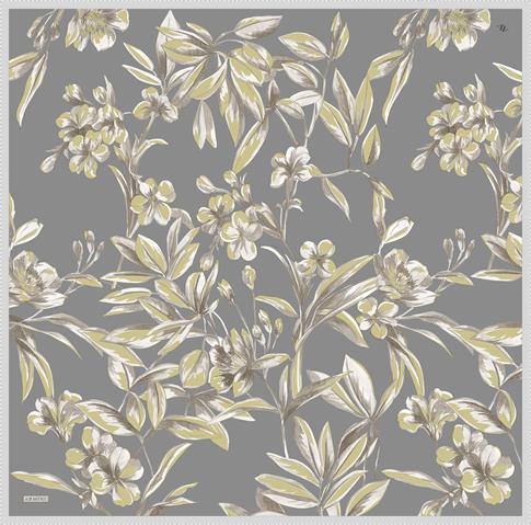 Armine Çiçek Desenli Saf İpek Twill Eşarp 9324D 35