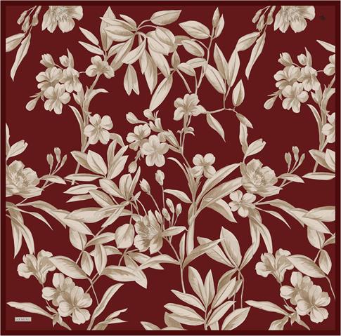 Armine Çiçek Desenli Saf İpek Twill Eşarp 9324D 57