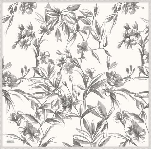Armine Çiçek Desenli Saf İpek Twill Eşarp 9324D 80