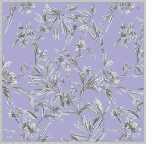 Armine Çiçek Desenli Saf İpek Twill Eşarp 9324D 87