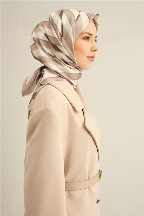 Armine Geometrik Desenli Saf İpek Sura Eşarp 9325D 81