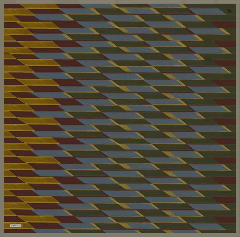 Armine Geometrik Desenli Saf İpek Twill Eşarp 9325D 21