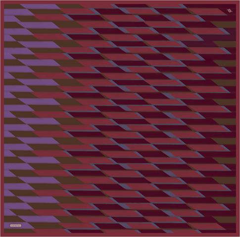 Armine Geometrik Desenli Saf İpek Twill Eşarp 9325D 83