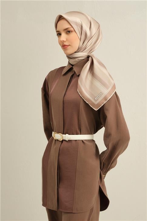 Armine Klasik Desenli Saf İpek Sura Eşarp 9327D 84