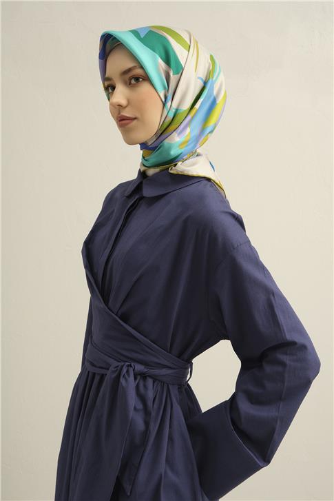 Armine Soyut Desenli Saf İpek Sura Eşarp 9328D 01