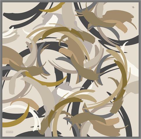 Armine Soyut Desenli Saf İpek Sura Eşarp 9328D 34