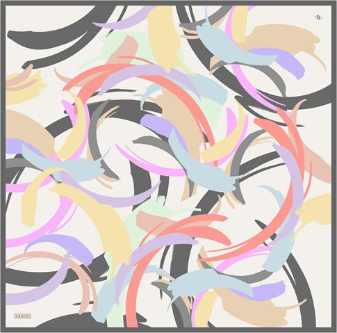 Armine Soyut Desenli Saf İpek Sura Eşarp 9328D 84