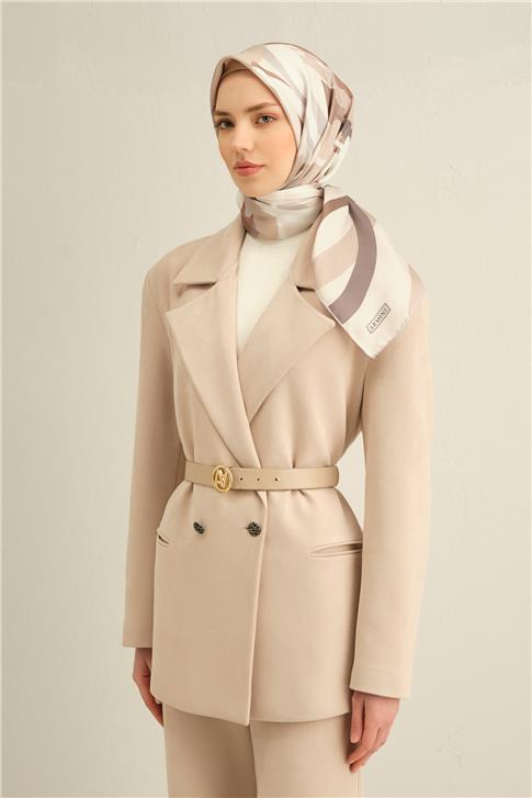 Armine Soyut Desenli Saf İpek Sura Eşarp 9328D 86