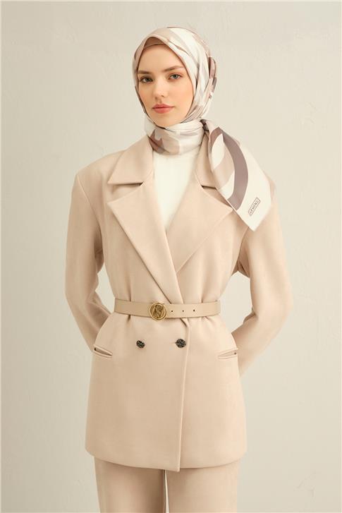 Armine Soyut Desenli Saf İpek Sura Eşarp 9328D 86