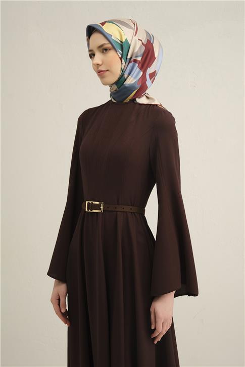 Armine Soyut Desenli Saf İpek Twill Eşarp 9328D 50