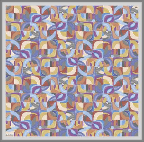 Armine Geometrik Desenli Saf İpek Sura Eşarp 9329D 01 