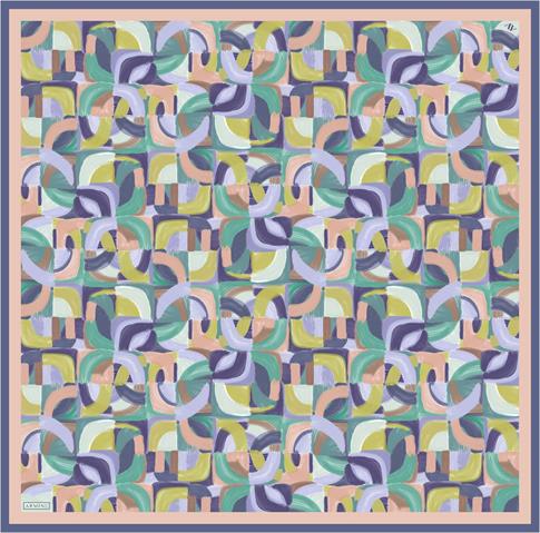 Armine Geometrik Desenli Saf İpek Sura Eşarp 9329D 05