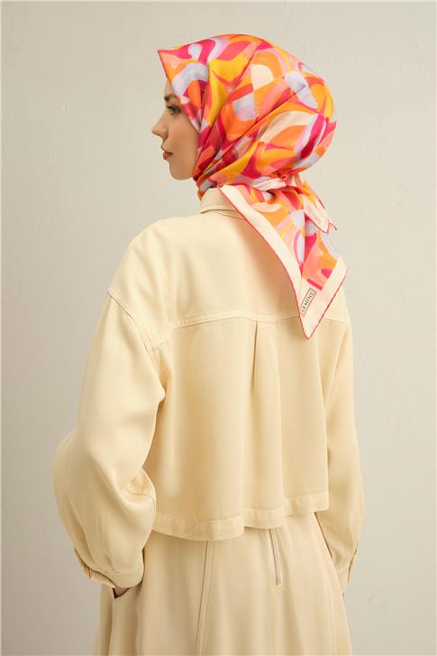 Armine Geometrik Desenli Saf İpek Sura Eşarp 9329D 31