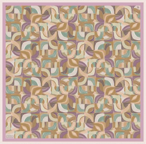 Armine Geometrik Desenli Saf İpek Sura Eşarp 9329D 34 