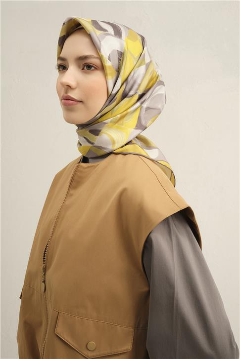 Armine Geometrik Desenli Saf İpek Sura Eşarp 9329D 58