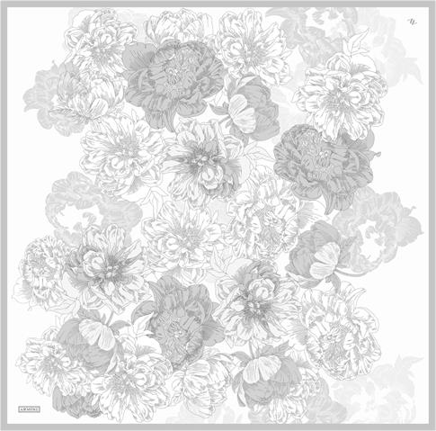 Armine Çiçek Desenli Saf İpek Twill Eşarp 9330D 84