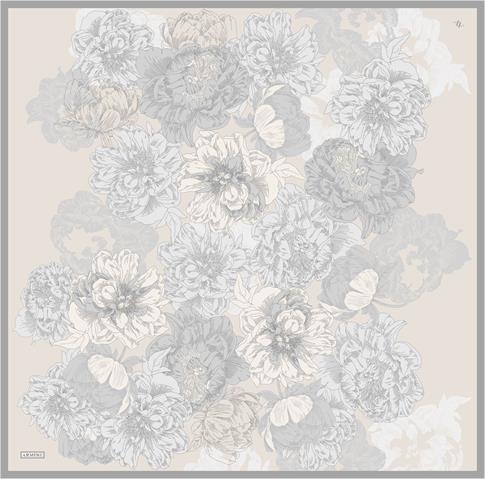 Armine Çiçek Desenli Saf İpek Sura Eşarp 9330D 02