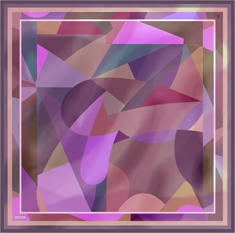 Armine Geometrik Desenli Saf İpek Twill Eşarp 9331D 31