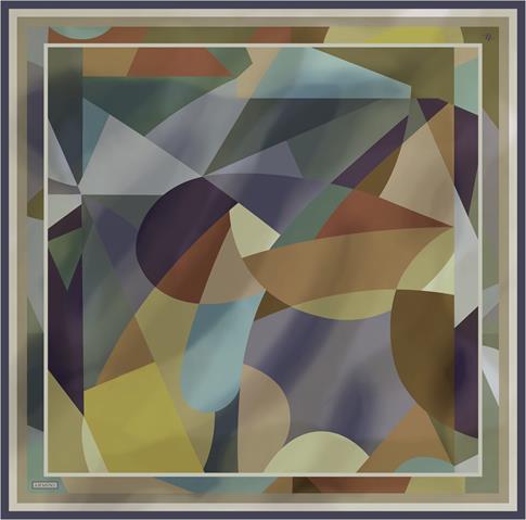 Armine Geometrik Desenli Saf İpek Sura Eşarp 9331D 04