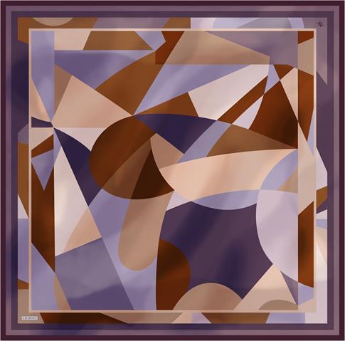 Armine Geometrik Desenli Saf İpek Sura Eşarp 9331D 50