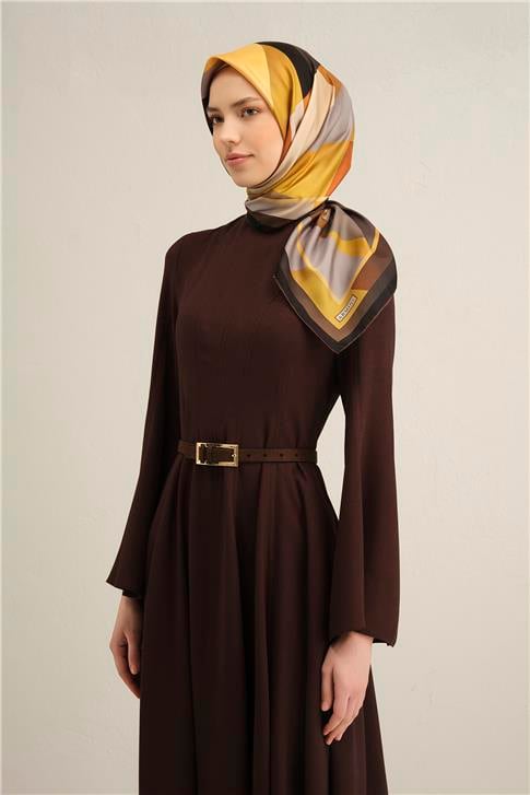 Armine Geometrik Desenli Saf İpek Sura Eşarp 9331D 57