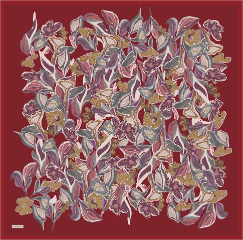 Armine Çiçek Desenli Saf İpek Twill Eşarp 9332D 85