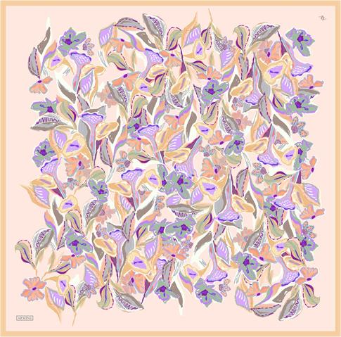 Armine Çiçek Desenli Saf İpek Sura Eşarp 9332D 56 