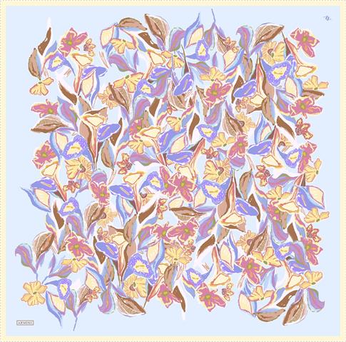 Armine Çiçek Desenli Saf İpek Sura Eşarp 9332D 58