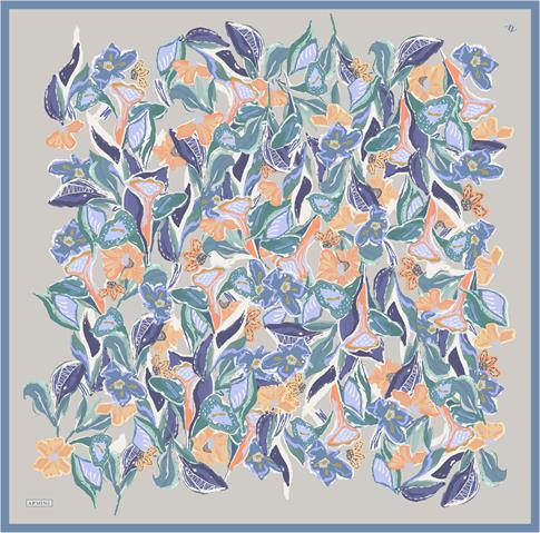 Armine Çiçek Desenli Saf İpek Sura Eşarp 9332D 81