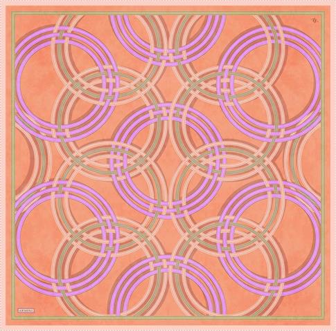 Armine Klasik Desenli Saf İpek Twill Eşarp 9333D 31