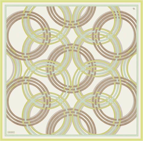 Armine Klasik Desenli Saf İpek Twill Eşarp 9333D 33