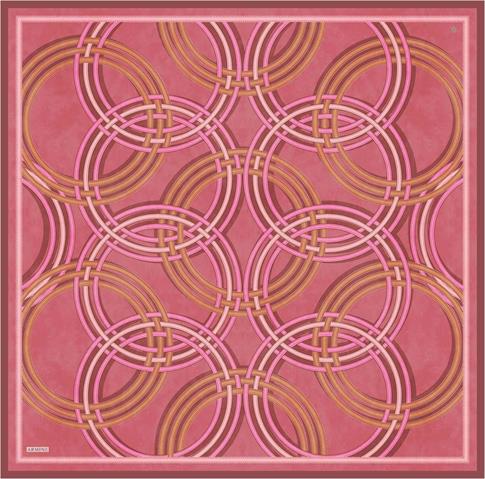 Armine Klasik Desenli Saf İpek Twill Eşarp 9333D 38