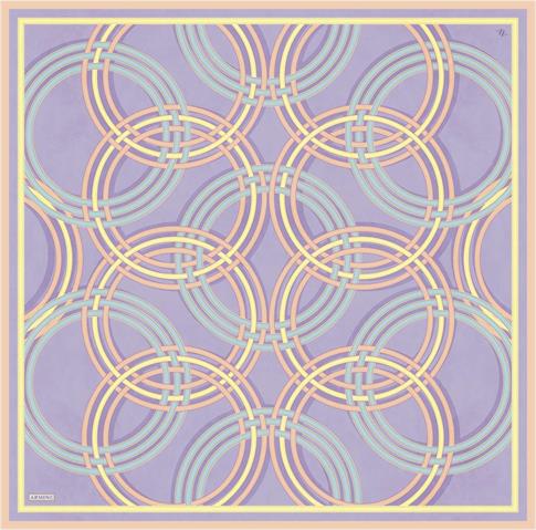 Armine Klasik Desenli Saf İpek Twill Eşarp 9333D 51