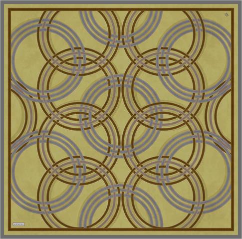 Armine Klasik Desenli Saf İpek Twill Eşarp 9333D 56