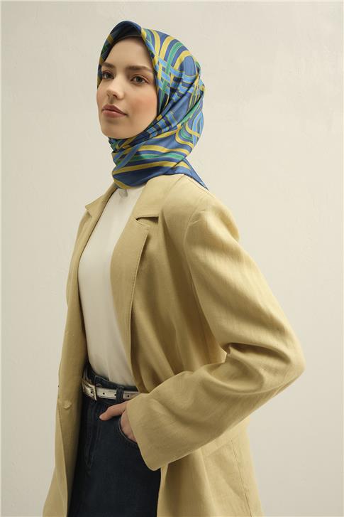 Armine Klasik Desenli Saf İpek Twill Eşarp 9333D 80