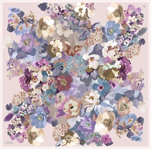 Armine Çiçek Desenli Saf İpek Twill Eşarp 9334D 39 