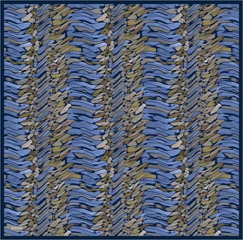 Armine Soyut Desenli Saf İpek Twill Eşarp 9335D 01