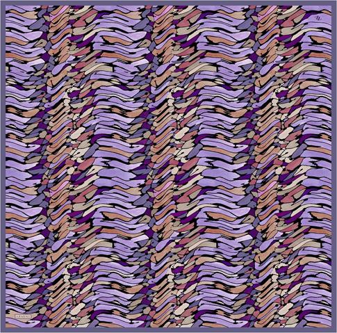 Armine Soyut Desenli Saf İpek Twill Eşarp 9335D 06