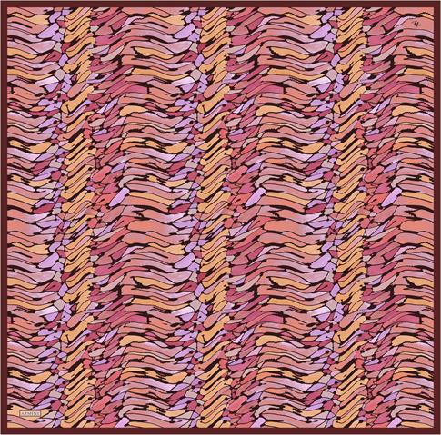 Armine Soyut Desenli Saf İpek Twill Eşarp 9335D 33