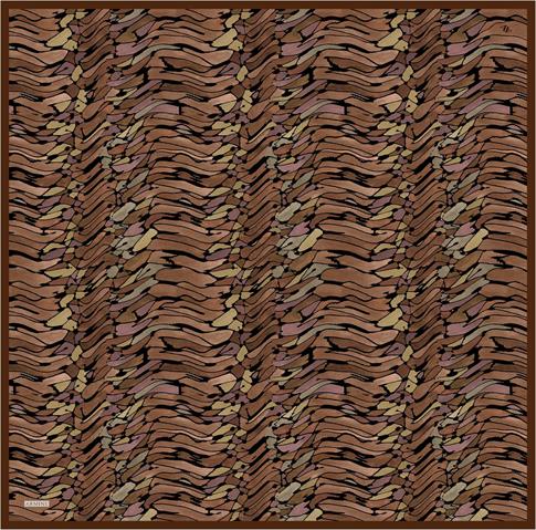 Armine Soyut Desenli Saf İpek Twill Eşarp 9335D 52 