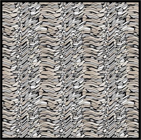 Armine Soyut Desenli Saf İpek Twill Eşarp 9335D 86