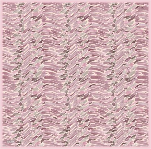 Armine Soyut Desenli Saf İpek Twill Eşarp 9335D 89