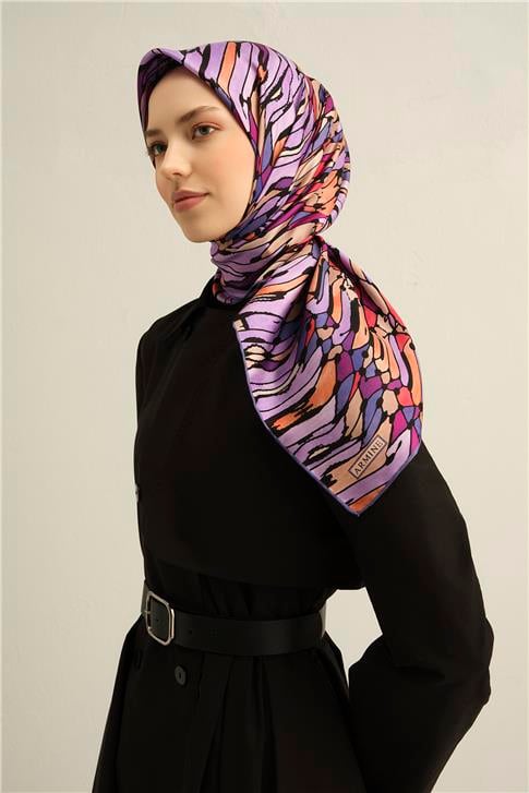 Armine Soyut Desenli Saf İpek Sura Eşarp 9335D 06