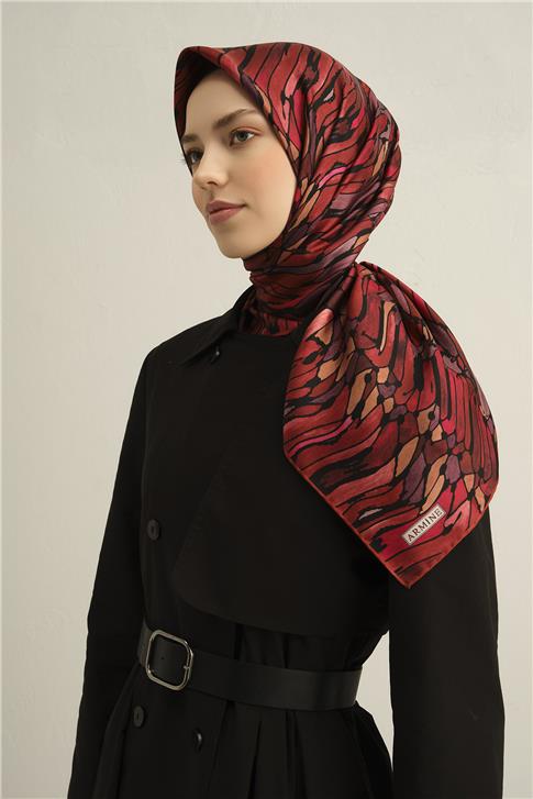 Armine Soyut Desenli Saf İpek Sura Eşarp 9335D 53