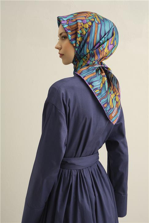 Armine Soyut Desenli Saf İpek Sura Eşarp 9335D 85 